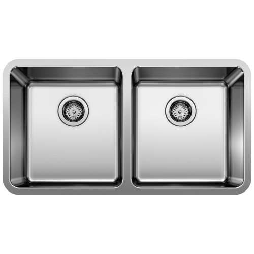 Blanco Formera Double Bowl Undermount Stainless Steel Sink in Brushed Stainless