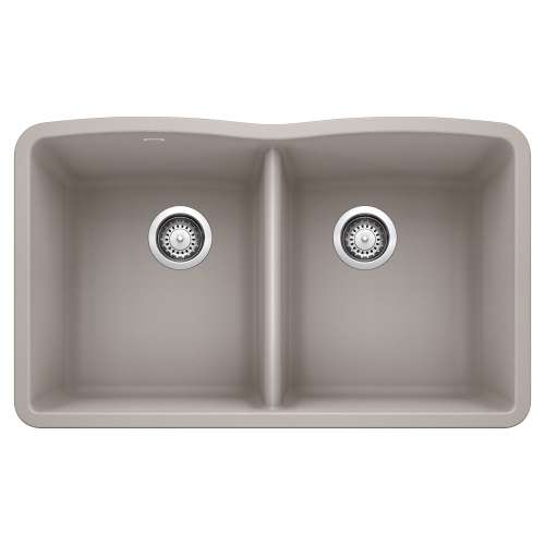 Blanco 442747 Diamond Double Undermount Kitchen Sink in Concrete Gray