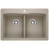 Blanco Diamond 50/50 Double Bowl Dual Mount Kitchen Sink in Truffle