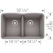 Blanco Diamond 19.25-In X 32-In Double-Basin Granite Undermount Kitchen Sink
