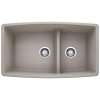 Blanco 442735 Performa Double Offset Undermount Kitchen Sink in Concrete Gray