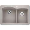 Blanco 442744 Diamond Double Offset Drop-In or Undermount Kitchen Sink in Concrete Gray