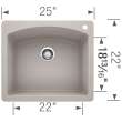 Blanco 442749 Diamond Single Drop-In or Undermount Kitchen Sink in Concrete Gray