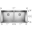 Blanco Precision 18-In X 37-In Double-Basin Undermount Kitchen Sink