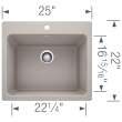 Blanco Liven Dual Mount Laundry Sink in Refined Brushed Finish