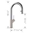Blanco 526399 Urbena Pull-Down Kitchen Faucet in Concrete Gray/Chrome