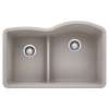 Blanco 442743 Diamond Reverse Double Offset Undermount Kitchen Sink in Concrete Gray
