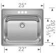Blanco Essential 22-In X 25-In Single-Basin Kitchen Sink