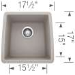 Blanco 442736 Performa Single Undermount Kitchen Sink in Concrete Gray