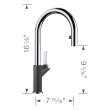 Blanco 526392 Urbena Pull-Down Kitchen Faucet in Anthracite/Chrome