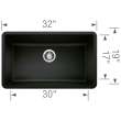 Blanco 442935 Precis Super Single Kitchen Sink in Coal Black