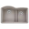 Blanco 442742 Diamond Double Offset Undermount Kitchen Sink in Concrete Gray