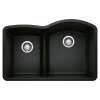 Blanco 442911 Diamond 1-3/4 Low Divide Reverse Kitchen Sink in Coal Black