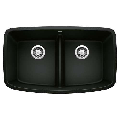 Blanco 442940 Valea Equal Double Kitchen Sink with Low Divide in Coal Black