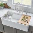 19-in x 36-in Fireclay 10-in Deep Kitchen Sink, in Biscuit