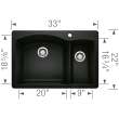Blanco 442907 Diamond 1-1/2 Bowl Dual-Mount Kitchen Sink in Coal Black