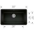Blanco 442931 Precis 30" Single Kitchen Sink in Coal Black