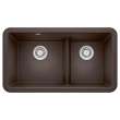 Blanco Ikon 33" Farmhouse/Apron Front Kitchen Sink with Low Divide in Cafe