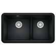 Blanco 402525 Ikon 33" Apron Front Low Divide Kitchen Sink in Coal Black