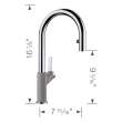 Blanco 526396 Urbena Pull-Down Kitchen Faucet in Metallic Gray/Chrome
