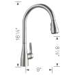 Kitchen Faucet With Pull-Down Spray 1.5 gpm in Stainless Finish