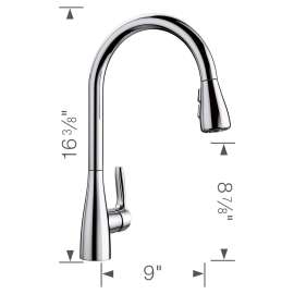 Kitchen Faucet With Pull-Down Spray 1.5 gpm in Chrome