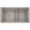 Blanco 442737 Precis Double Offset Undermount Kitchen Sink in Concrete Gray