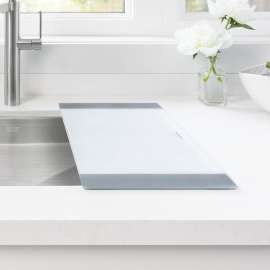 17.25-in L x 10.625-in W Glass Cutting Board in White