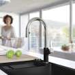 Blanco 526398 Urbena Pull-Down Kitchen Faucet in Coal Black/Chrome