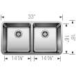 Blanco Formera Double Bowl Undermount Stainless Steel Sink in Brushed Stainless
