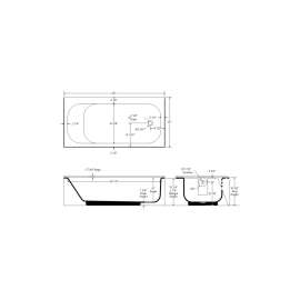MAUICAST Standard Outlet Slip-Resistant Bottom Soaker Bath with Right Hand Drain, in White