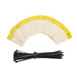 Self-Laminating Blank Tags Polyester 3 in H x 1.5 in W Yellow 25/PK