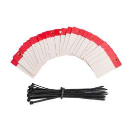 Self-Laminating Blank Tags Polyester 3 in H x 1.5 in W Red 25/PK
