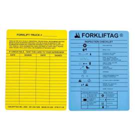 Forklift Tag Inserts, INSPECTION CHECKLIST