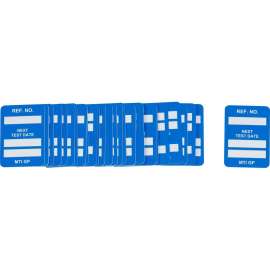 MICROTAG Next Test Date Inserts, White on Blue, 1.25" H x 1.25" W