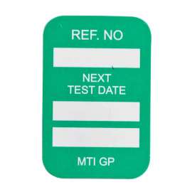 MICROTAG Next Test Date Inserts, White on Green, 1.25" H x 1.25" W