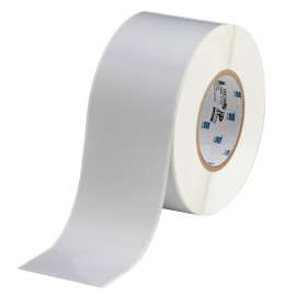 Matte Silver Polyester with Rubber Adhesive Labels 3 in W x 300 ft L Light Gray