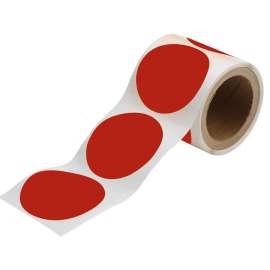 ToughStripe(R) Floor Marking Tape Dots - Polyester, Solid Color, Red, 3.5"