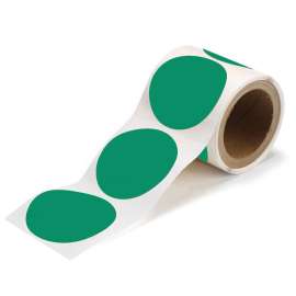 ToughStripe(R) Floor Marking Tape Dots - Polyester, Solid Color, Green, 3.5"
