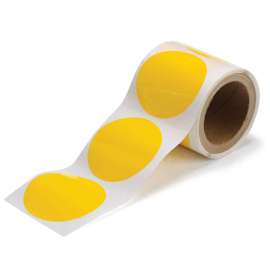 ToughStripe(R) Floor Marking Tape Dots - Polyester, Solid Color, Yellow, 3.5"
