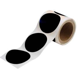 ToughStripe(R) Floor Marking Tape Dots - Polyester, Solid Color, Black, 3.5"