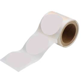 ToughStripe(R) Floor Marking Tape Dots - Polyester, Solid Color, White, 3.5"