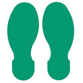 ToughStripe(R) Floor Marking Tape Footprint Set - Polyester, Solid Color, Green, 10" x 4"