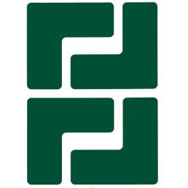 ToughStripe(R) Floor Marking Tape L-Shaped Corner Marks - Polyester, Solid Color, Green, 2" x 5"