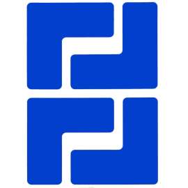 ToughStripe(R) Floor Marking Tape L-Shaped Corner Marks - Polyester, Solid Color, Blue, 2" x 5"