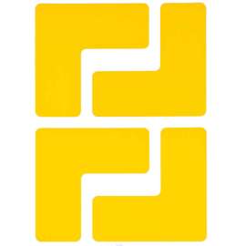 ToughStripe(R) Floor Marking Tape L-Shaped Corner Marks - Polyester, Solid Color, Yellow, 2" x 5"