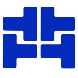 ToughStripe(R) Floor Marking Tape T-Shaped Marks - Polyester, Solid Color, Blue, 2" x 5"