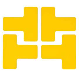 ToughStripe(R) Floor Marking Tape T-Shaped Marks - Polyester, Solid Color, Yellow, 2" x 5"