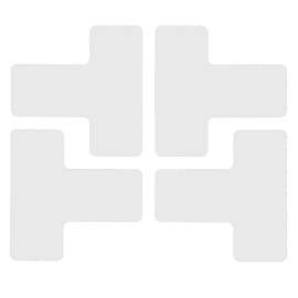 ToughStripe(R) Floor Marking Tape T-Shaped Marks - Polyester, Solid Color, White, 2" x 5"