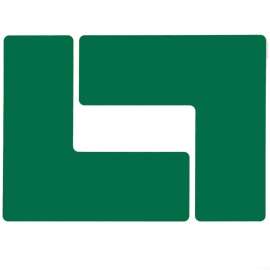 ToughStripe(R) Floor Marking Tape L-Shaped Corner Marks - Polyester, Solid Color, Green, 3" x 8"